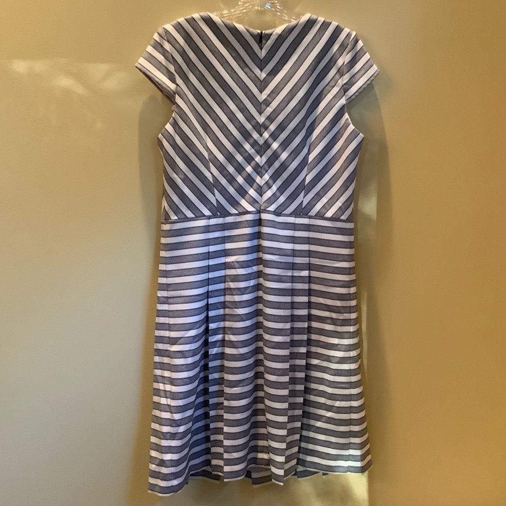Navy Blue and White Strip Dress - Picture 2 of 4